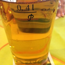 Apple juice even has the amount marked on the glass!